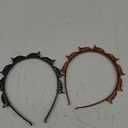 JASSINS 2 Pcs Bangs Hairstyle Hairpin Headband, Professional Weave Bangs Clip, Toothed Headband Braid Tool, Women Girls Fashion Hair Accessories (Black and Brown)