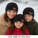 Kids Winter Thick Beanie Hat Scarf Set Slouchy Warm Snow Knit Skull Cap (3 Hats (Black,gray,navy))