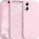Ktele Magnetic for iPhone 17 Case [Compatible with Magsafe] [Premium Silicone Satin-Smooth Touch] Slim Shockproof Anti-Scratch Microfiber Lining Case, 6.3 inch, Chalk Pink