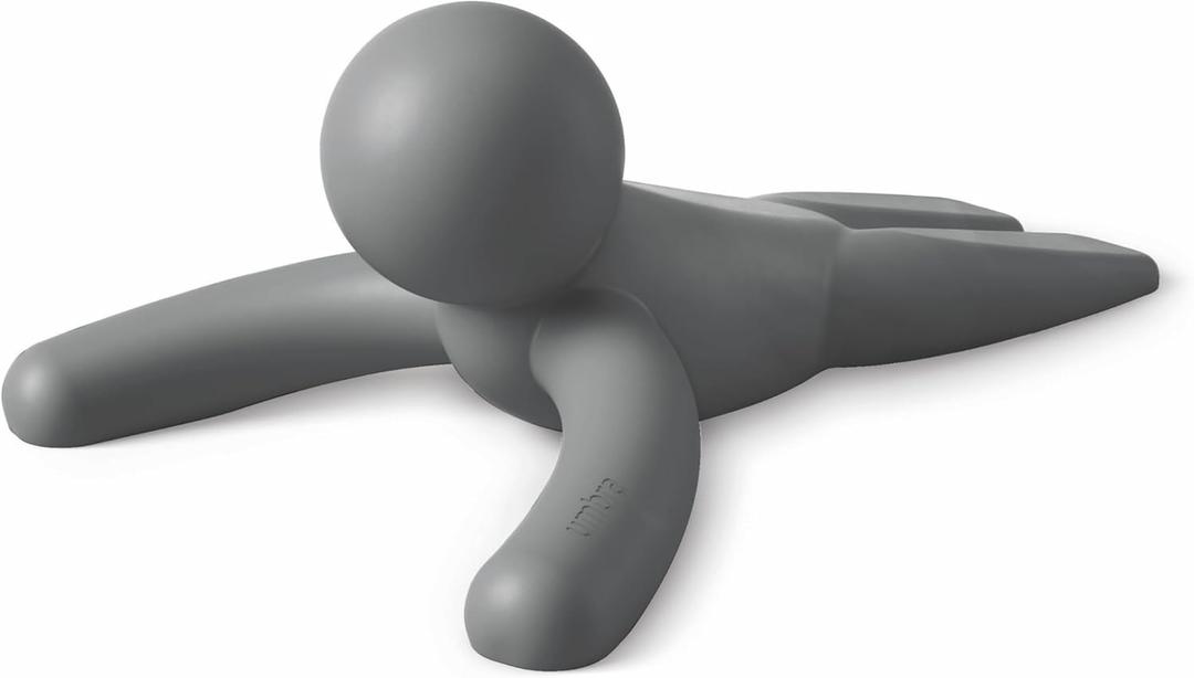 Umbra Buddy Door Stop, Heavy-Duty and Flexible, Soft-Touch Finish, Protects Your Floors, Grey