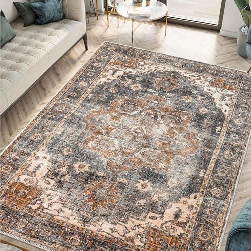 Amazon.com: Keen Home Design 9x12 Rug - Machine Washable Area Rug with Non-Slip Backing, Ideal for Living Room, Dining Room, Bedroom - Vintage, Easy Clean, Durable, Low Pile Rug - (9' x 12') : Home & Kitchen