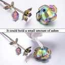 Rose Flower Keepsake Urn for Ashes Sympathy Gift Small Stainless Steel Urn Mini Cremation Urn Keepsake Rose for Sharing Human Ashes-Colorful