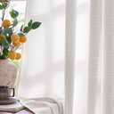 jinchan White Linen Textured Curtains 90 Inch Long 2 Panels for Living Room Grommet Top Light Filtering Window Drapes for Bedroom