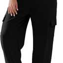 Cargo Sweatpants for Women with Pockets Casual Baggy Joggers Pants Travel Outdooors Hiking Gym Workout Pants (Small, Black)