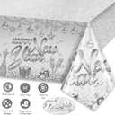 HOWAF 97pcs Silver New Years Decorations Party Tableware Set, Serves 12, New Years Plates and Napkins Cups New Year Eve Party Tablecloth Cutlery Disposable Dinnerware Set for NYE Decorations 2026