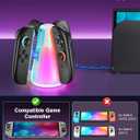 Controller Charger Dock for Nintendo Switch 2 2025 for Joycon 2, 4-in-1 Magnetic Dual Direction Fast Charging Stand Station with 10 RGB Light Modes for Switch 2 Accessories