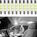 10PCS Car Visor Light 28MM Car Roof Lights LED Reading Light Bulb, Cars Vanity Bulbs, T6 5050 Auto LED Sun Visor Lights Replacement, 28mm 29mm 6614F Festoon Bulbs Fit for Cars (White)