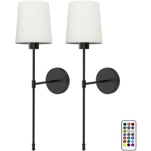 DIAMONDFORGE Sconces Wall Decor Set of 2 for Bedroom Living Room, Black, 24 inches