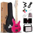 WINZZ EGM100 30 Inches Real Kids Electric Guitar with Beginner Kit, Right Handed (Rose Pink)