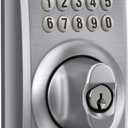 Schlage Camelot Electronic Keypad Deadbolt Lock, Keyless Front Door Entry, Mechanical Key Backup Included, Satin Chrome, BE365 CAM 626