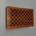 Samhita Mango Wood Decorative Wooden Box with Hinged Lid in Jali Carvings Used as Storage Box Christmas Gifts Items (9" x 6" x 3')