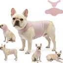 DAJIDALI Dog & Cat Anxiety Vest & Spay Recovery Suit Silent Adjustable Calming Wrap for Surgery & Thunderstorms 2-Piece Cone & Recovery Onesie Alternative, M, Pink