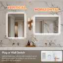 Niccy Led Mirror for Bathroom, 28"x20" Frameless Frontlit and Backlit Mirrors for Wall Lighted Mirror with Bedroom 3 Color, Defogger, Explosion-Proof, HD Glass, IP65 Vanity Horizontal/Vertical, ameless - Front & Backlit, Rectangular, 28"L x 20"W