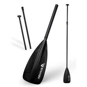 Abahub SUP Paddles - 3 Piece Adjustable Stand up Paddle - Lightweight Oar for Paddleboard, Aluminum Alloy PU Coated Shaft 68" - 84", Black Plastic Nylon Blade