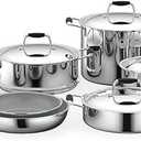 For 12 Pcs. Kitchenware Pots & Pans Set-Prestige Ceramic Non-Stick Coating, Silver 