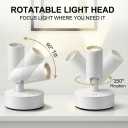 Magnetic Rechargeable Picture Light 2 Pack, Wireless Art Spotlight with Remote & Touch Control, 3 Color Temps Dimmable Wall Light, 2000mAh Battery Accent Lighting for Painting, Gallery, Display
