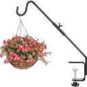 BOLITE Heavy Duty Deck Hook, 16 Inch Bird Feeder Hanger for Hummingbird Feeders, Planters, Lanterns, Wind Chimes, 360° Rotatable Arm, Black, Birthday Gifts for Women Men, Gifts for Mom Dad