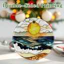 2 x Beach Sunset Ornament, Christmas Ornament  Christmas Tree Decor, Holiday Decoration, Stocking Stuffer, Festive Gift Idea, Gifts for Ocean Lover, Nature Lover, Friends, and Family