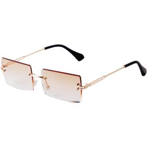 ADE WU Vintage Rimless Sunglasses for Women Men 90s Fashion Frameless Rectangle Tinted Sun Glasses Unisex Stylish