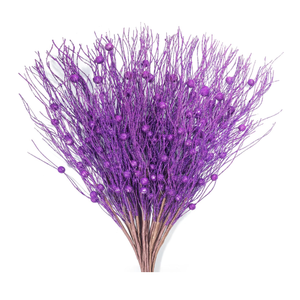 KI Store Purple Glitter Picks Sprays Set of 20 for Mardi Gras Decorative Picks Christmas Tree Wreath Garland Floral Arrangement Decoration