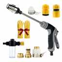 Pressure Washer- 15x More Powerful Than Hoses, with Foam Cannon & 6 Universal Adapters, 360 Rotating Spray Modes, Stainless Steel Cleaning Tool for Car Wash, Window & Patio