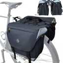 Bike Panniers, 25-35L Expandable Bike Saddle Bag for Rear Rack, Waterproof Large Capacity Reflective Strip Bicycle Panniers, Ebike Accessories for Commuter Grocery Shopping Travel Carrier