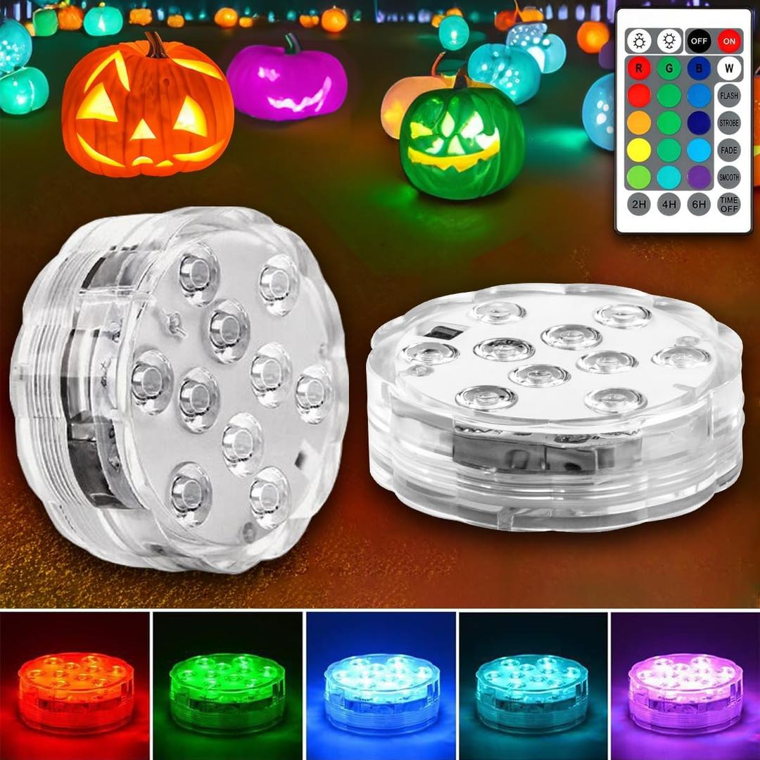 Outdoor Waterproof Pumpkin Lights with Timer, Color Changing RGB Small Pumpkin Light, Remote Control Flashing Flickering Battery Operated Pumpkin Lights, Jack-O-Lantern Halloween Decoration