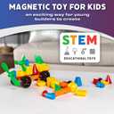 POPULAR PLAYTHINGS Mag Builder Building Set, Magnetic Vehicle Toy for Kids Imagination and Creative Play, Crazy Shapes Gift for Children - 40 Pieces