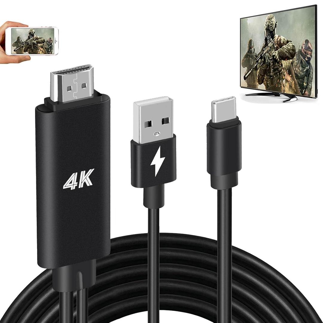 HDMI Adapter USB Type C Cable MHL 4K Video Converter Cord Compatible Samsung Galaxy S24 S23 S22 S21 S20 S10 Note 20 LG V35 Android Phone iMac MacBook for Mirroring & Charging to Projector Monitor TV