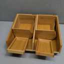 Bamboo Pantry Storage Bins Set 5 Pieces - Stackable Baskets, Potato and Onion Storage, Bamboo Wood Storage Bins for Pantry Baskets Organization and Storage, Kitchen Essential