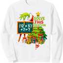 67 Green Teacher Christmas Six Seven Meme Brainrot Math Xmas Sweatshirt, Size S