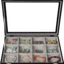 Stratalife Bracelet Holder Jewelry Organizer Jewelry Storage Earring Holder Organizer Jewelry Storage Organizer Bracelets Necklace For Girls Women 12 Grid (Gray Black)