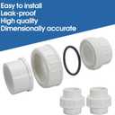 1/2" PVC Union Coupling Pipe Fitting PVC Adapter Schedule 40, EPDM O-Ring, 1/2 inch Slip Coupling Fitting (Socket x Socket), 4 Pack, White