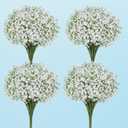 40 Pcs Babys Breath Artificial Flowers, Baby Breath Flowers Artificial Bulk, Real Touch Babys Breath Babies Breath Long Stems, Fake White Gypsophila For Bonquet Vase Wedding Decor Flower Arrangement