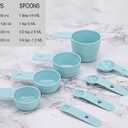 2 x Measuring Cups and Spoons Set of 8, Kitchen Gadgets for Cooking & Baking (Light Turquoise)