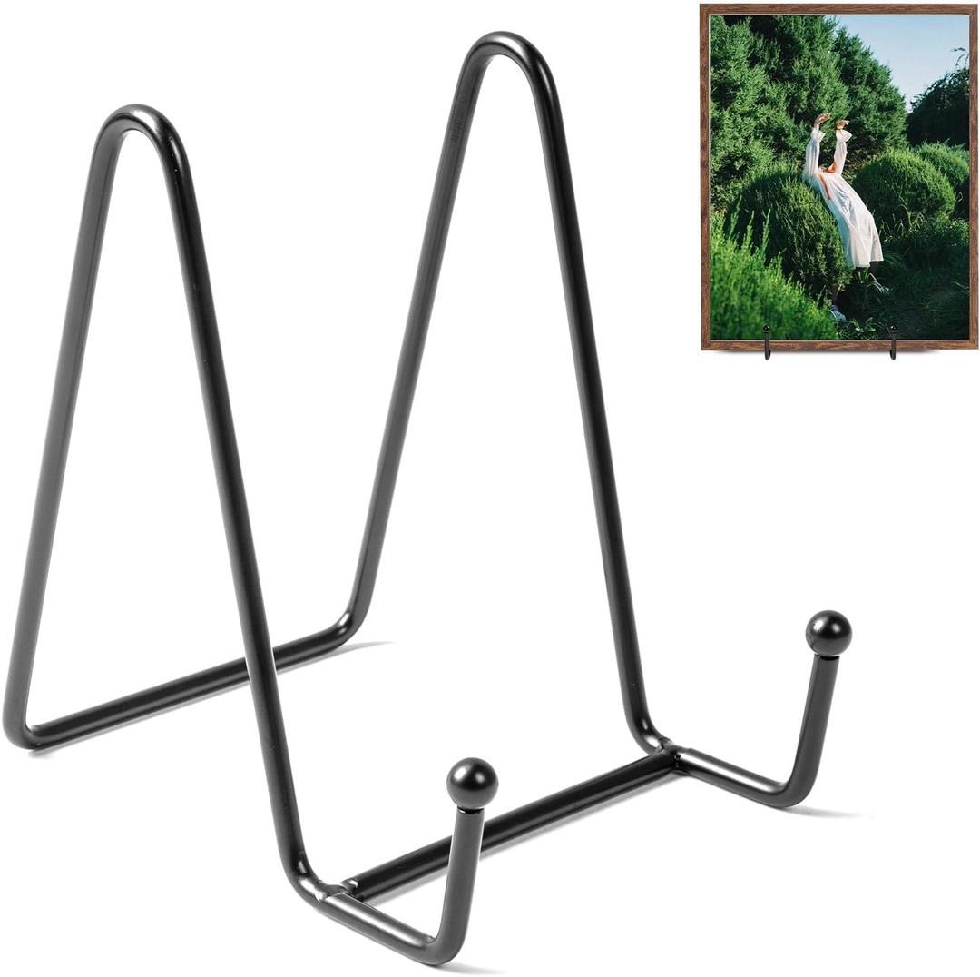 3 x Bilillo Plate Stands for Display - 4.5 Inch Plate Holder + Metal Frame Stand for Picture, Decorative Plates, Books, Photos, Easel (1 Pack)