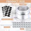 CHENGU 24 Pack Magnetic Spice Jars for Refrigerator 3 oz Magnetic Spice Containers Stainless Steel Seasoning Tins with Clear Lid, with Labels Marker and Pens for Grill Kitchen Fridge Rack Travel