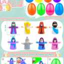 8 Pack Easter Eggs Filled Religious Finger Puppets Little Jesus Figures Toy Easter Basket Stuffers,Nativity Bible Toys Christian Easter Gift for kids Boys Girls Resurrection Egg Hunt Party Favors Gift