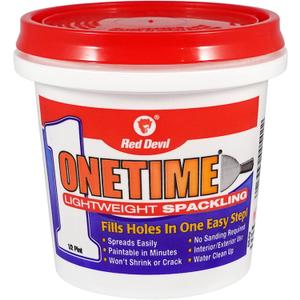Red Devil 0542 ONETIME Lightweight Spackle Wall Repair, Spackling for Holes Drywall, 1/2 Pint, White, 8 Ounce, Made in USA