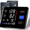 Blood Pressure Monitor, 9-17'' & 13-21'' Extra Large Blood Pressure Cuff Upper Arm, LED Color Backlit Screen Automatic Digital Blood Pressure Machine with USB Cable and 4 AAA Batteries
