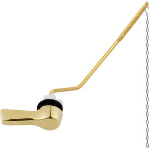 Hygie Rinse Toilet Tank Lever, Brushed Gold - Universal, Durable Metal, Includes Flapper Chain, Easy Installation, Replacement Kit for Toilet Handle