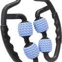 4 Wheels Foam Roller Muscle Massager for Leg Neck Hand Arm,Trigger Point Muscle Relax Massager Indoor Sports Yoga Bodybuilding Equipment (Blue)