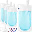 Maxdot 4 Pack 1L Collapsible Travel Water Bottles with Clip 33 oz Clear Foldable Water Pouch Container Bag for Hiking Backpacking Camping Travel Emergency