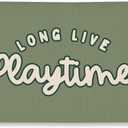 Playroom Decor for Boy, Long Live Playtime Wall Hanging Linen Banner, Blue Striped Wall Flag for Kids Room Nursery Playroom Decor, 20x30 Inch-Green