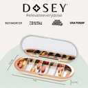 Dosey Compact Travel Pill Organizer - Pill Case with 7 Compartments for Medicine Storage & Protection – Stylish & Elegant Medication Organizer with Mirror, Sage