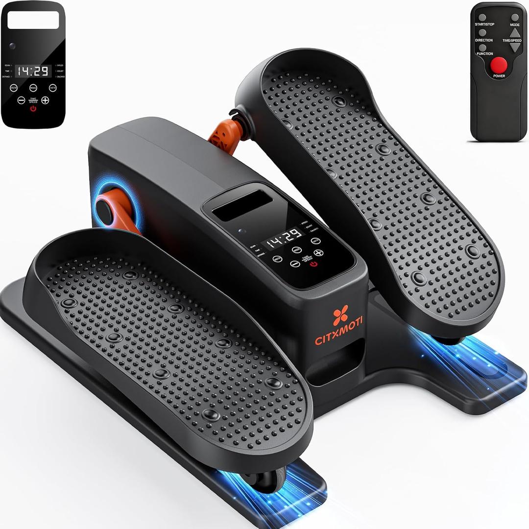 Under Desk Elliptical Machine, Electric Elliptical Leg Exerciser While Sitting for Seniors As Seen on TV, Quiet Portable Seated Pedal Exerciser for Seniors with 12 Speeds for Home