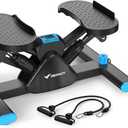 MERACH Mini Stepper for Exercise, Twist Stair Stepper 330LBS Capacity, Stepper Exercise Equipment with Resistance Bands for Full Body Workout at Home