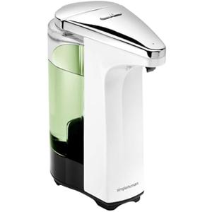 simplehuman 8 oz. Touch-Free Sensor Liquid Soap Pump Dispenser with Soap Sample, White