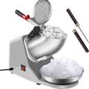 VIVOHOME Electric Ice Shaver Snow Cone Maker Machine Silver 143lbs/hr with Ice Pick for Home and Commercial Use