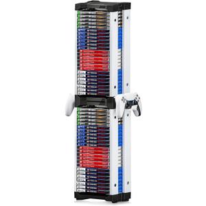 Nargos Video Game Storage Tower, Universal Organizer for PS5/PS4/PS3/PS2, Xbox One/360/Series X/S, Wii, Switch/Switch 2, DVD and Blu-Ray Cases (46 Pcs)